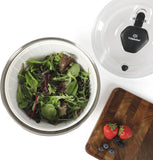 Calphalon Aero 6.3 Qt Stainless Steel Salad Spinner, Fruit Washer, Fruit Washing Bowl with Strainer, Vegetable Cleaner, Salad Cleaner, Lettuce Washer
