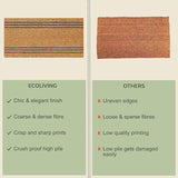 Large Beige Coir Doormat - 22x47" Basic Stripes