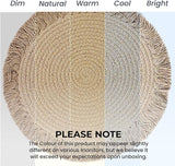 Beige Braided Cotton Placemats with Fringes – Set of 4
