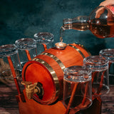 Barrel Decanter with 6 Whiskey Glasses by The Wine Savant