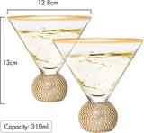 Diamond Studded Martini Glasses Set of 2