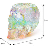 Skull Makeup Brush Holder, Pen Holder, Vanity, Desk (iridescent)