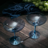 Champagne Coupes 12oz - (2, Cobalt Blue)