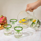 Palm Tree Pitcher & 4 Glasses Set Decanter, 9 oz
