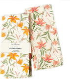 Printed Cotton Kitchen Towel Set - Yellow & Mint, 18x28 inches