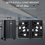 Wine Bottle Suitcase Aluminum | Holds 12 Standard 750 ML Bottles (26 IN)