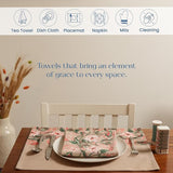 Floral Beige Printed Cotton Kitchen Towels, Set of 2 ,18"x28"