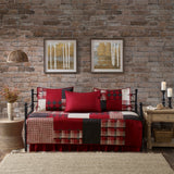 Cabin Plaid Coverlet Daybed Set, Red