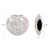 Round Gray Marbled Iron Disc Vase- Large