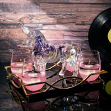 Iridescent Unicorn Wine Whiskey Decanter Set 750ml
