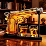 Whiskey Gun Decanter Set + 2 Bullet Glasses