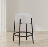Avalon Contemporary Counter Stool with Matte Black Iron Frame – Stylish Addition for Modern Homes