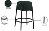 Avalon Contemporary Counter Stool with Matte Black Iron Frame – Stylish Addition for Modern Homes