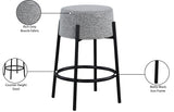 Avalon Contemporary Counter Stool with Matte Black Iron Frame – Stylish Addition for Modern Homes
