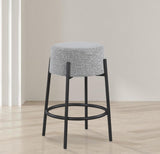 Avalon Contemporary Counter Stool with Matte Black Iron Frame – Stylish Addition for Modern Homes