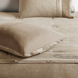 Lodge Cabin Microsuede 7-Piece Comforter Set, Taupe