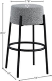 Avalon Contemporary Bar Stool with Matte Black Iron Frame - Stylish Addition for Modern Homes