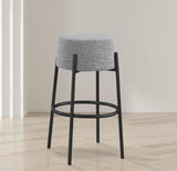 Avalon Contemporary Bar Stool with Matte Black Iron Frame - Stylish Addition for Modern Homes