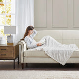 Oversized 60x70" Faux Fur Throw Blanket, White