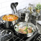 Oster Sangerfield 12-Piece Stainless Steel Cookware Set w/ Kitchen Tools