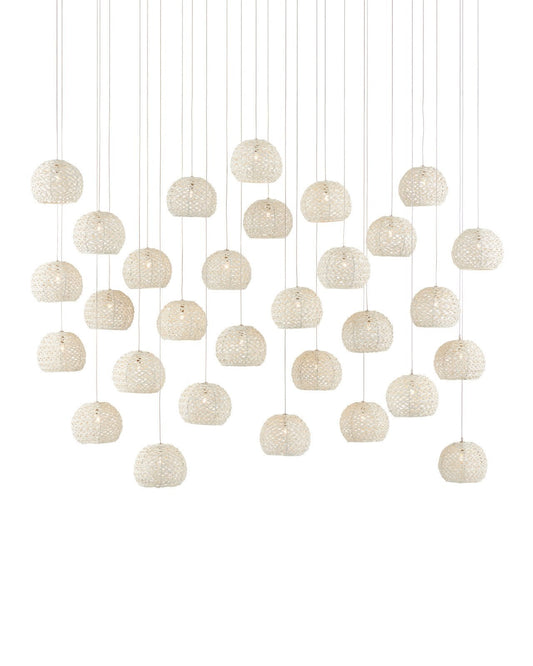 Piero White 30-Light Linear Multi-Drop Pendant