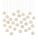 Piero White 30-Light Linear Multi-Drop Pendant