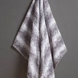 Heated 50x70" Faux Long Fur Electric Throw Blanket, Grey