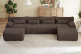 FLOVEX 141" 4-Seater Sofa with 2 Ottomans