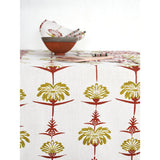 Tropical Garden 59" X 78" Tablecloth - Crimson & Chartreuse
