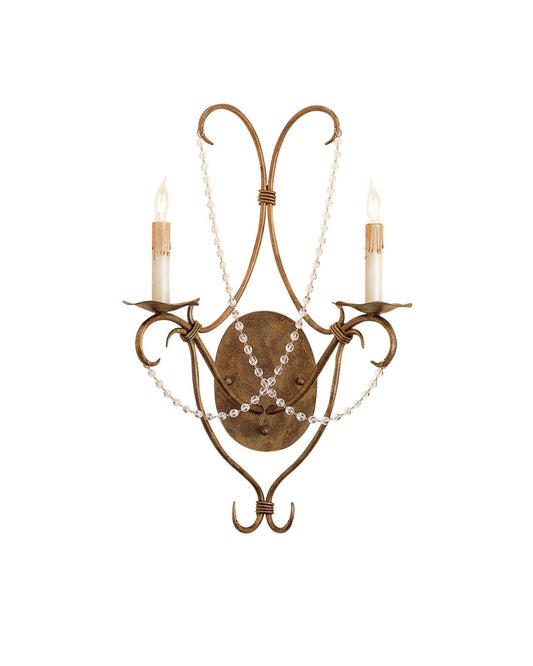 Crystal Lights Gold Wall Sconce
