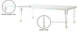 Bethany Contemporary Dining Table with Glossy Finish and Clear Acrylic Legs for Elegant Spaces