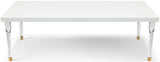 Bethany Contemporary Dining Table with Glossy Finish and Clear Acrylic Legs for Elegant Spaces