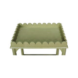 Scalloped Rectangle Side Table Green