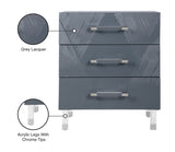 Anastasia Acrylic Contemporary Side Table - Stylish Three-Drawer Organizer for Modern Bedrooms