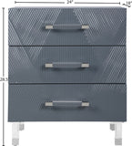 Anastasia Acrylic Contemporary Side Table - Stylish Three-Drawer Organizer for Modern Bedrooms