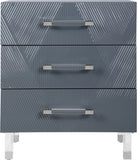 Anastasia Acrylic Contemporary Side Table - Stylish Three-Drawer Organizer for Modern Bedrooms