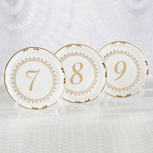 Tea Time Vintage Plate Table Numbers (7-12)