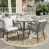 Wholesale 5 Pieces Outdoor Patio Dining Table Set, Rattan Patio Furnit