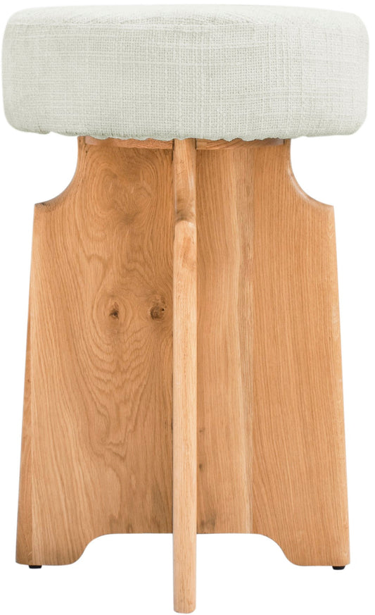 Jasper Counter Stool in Cream Boucle - Stylish Mid Century Design with Solid White Oak Frame