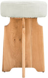 Jasper Counter Stool in Cream Boucle - Stylish Mid Century Design with Solid White Oak Frame