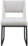 Jayce Modern Dining Chair Set of 2 - Plush Upholstered with Stylish Matte Black Iron Base for Comfort