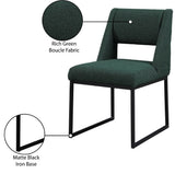 Jayce Modern Dining Chair Set of 2 - Plush Upholstered with Stylish Matte Black Iron Base for Comfort