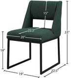 Jayce Modern Dining Chair Set of 2 - Plush Upholstered with Stylish Matte Black Iron Base for Comfort