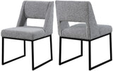 Jayce Modern Dining Chair Set of 2 - Plush Upholstered with Stylish Matte Black Iron Base for Comfort