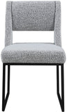 Jayce Modern Dining Chair Set of 2 - Plush Upholstered with Stylish Matte Black Iron Base for Comfort