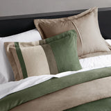 Fluffy Striped Pieced Faux Suede Comforter Set, Green
