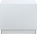Cosmopolitan Acrylic Contemporary Side Table with Gold Stainless Steel Base for Chic Room Decor