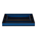 Navy Lacquer Tray Set of 2