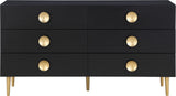 Zayne Engineered Wood Contemporary Dresser with Elegant Gold Accents for Modern Home Décor