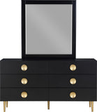 Zayne Engineered Wood Contemporary Dresser with Elegant Gold Accents for Modern Home Décor